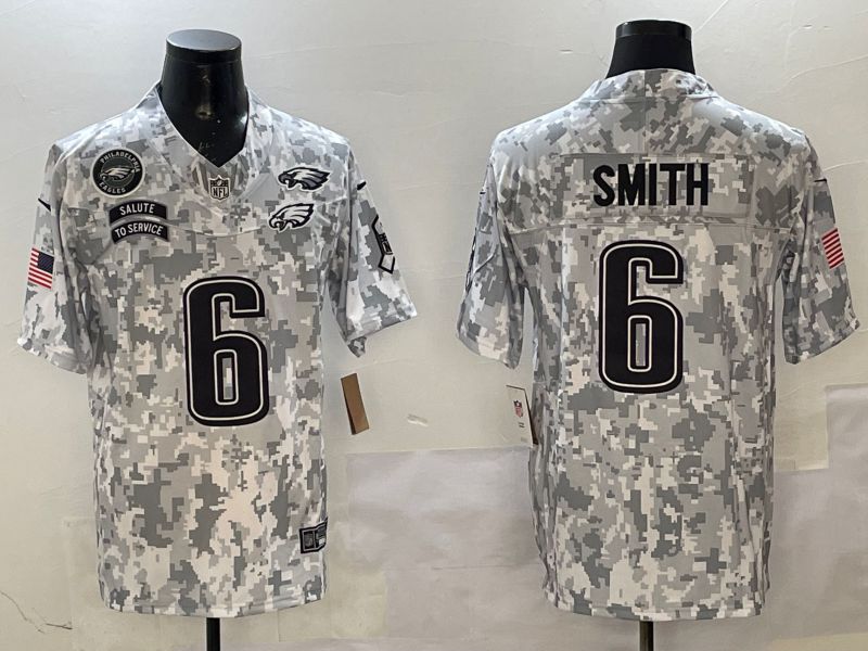 Men Philadelphia Eagles #6 Smith Camo Nike 2025 Salute to Service Limited NFL Jersey style 6->philadelphia eagles->NFL Jersey